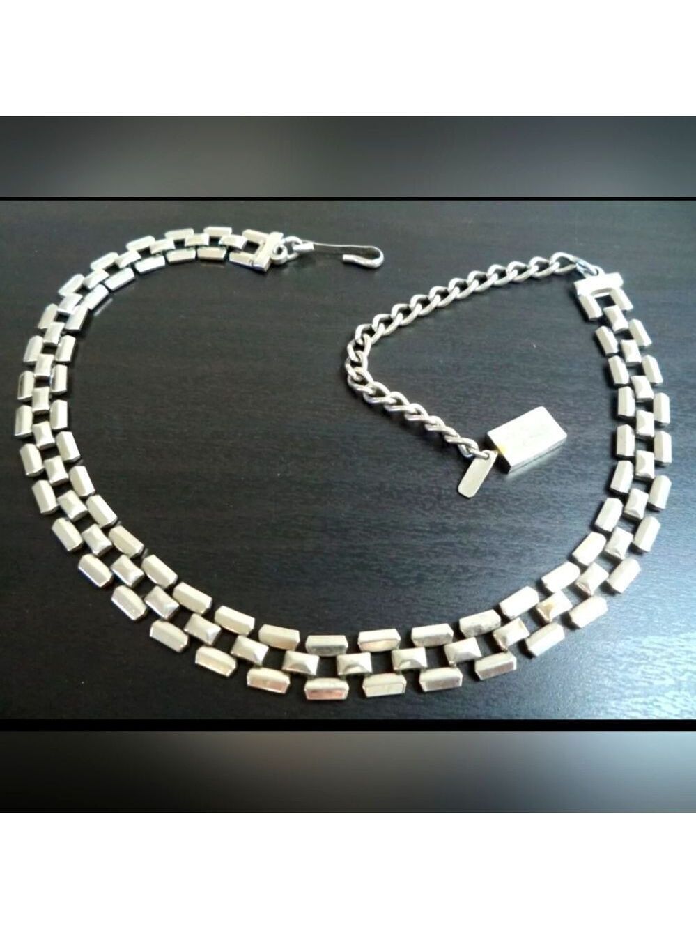 SIGNED SPERRY SILVER TONE 16 3/4" NECKLACE VTG